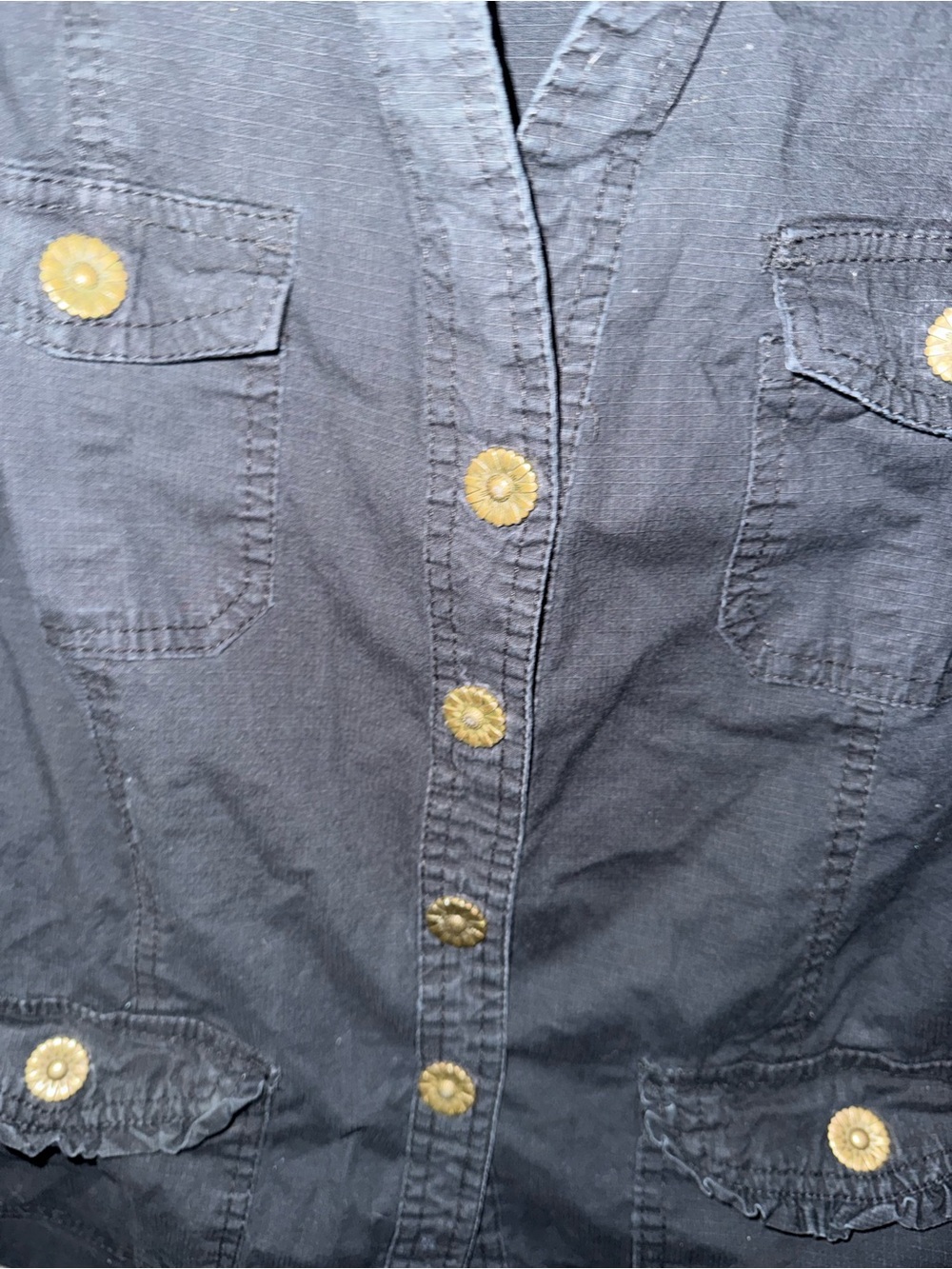 Keren Hart Women’s Black Utility Safari Jacket Button Front Size Small - Picture 4 of 8
